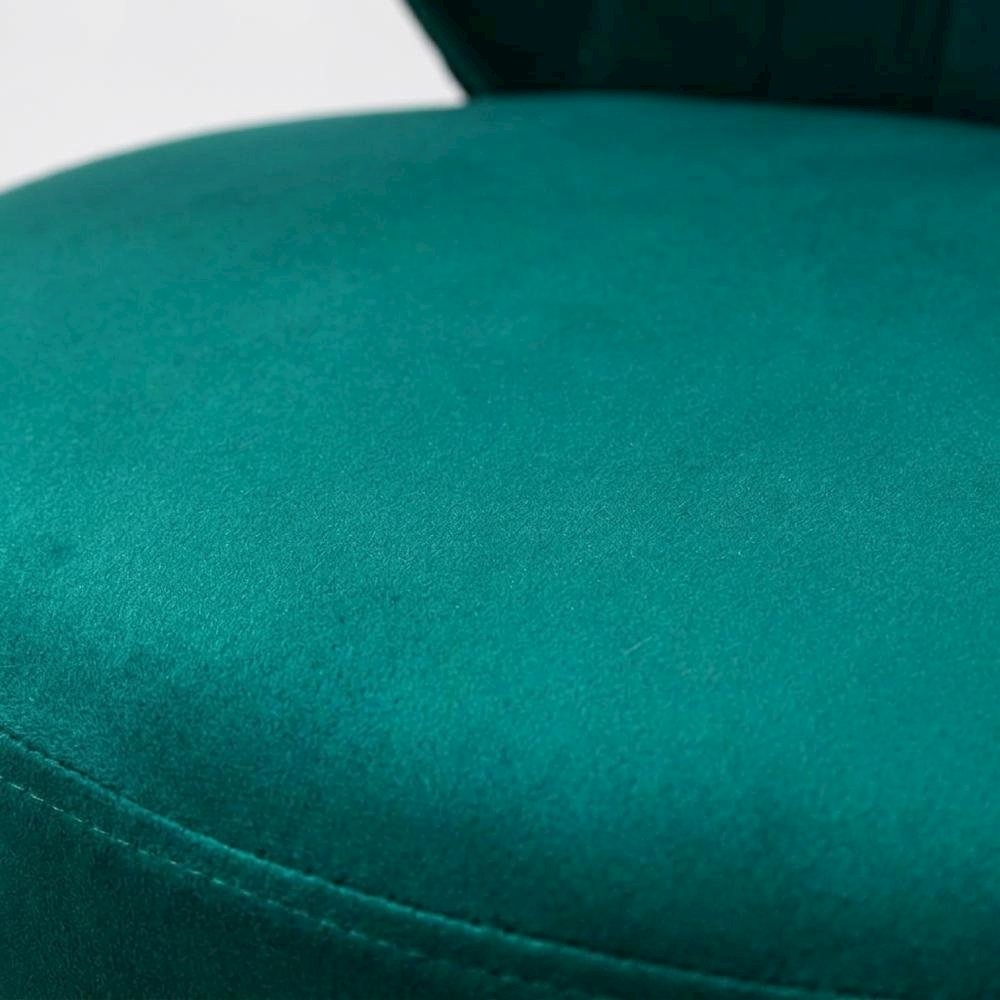Velvet Upholstered Dining Chairs with Metal Legs, Green, Set of 2