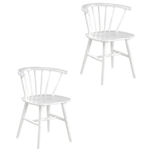 Wooden Spindle Back Windsor Dining Chairs, White, Set of 2