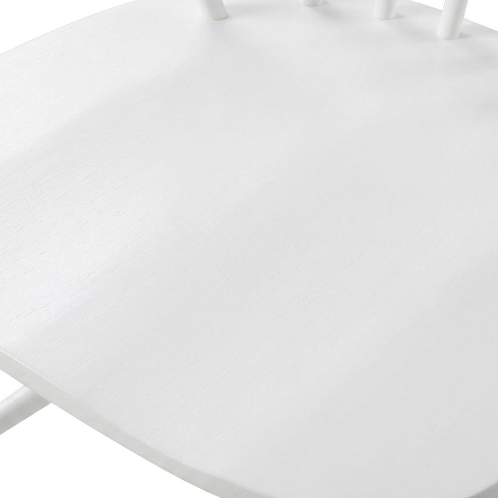 Wooden Spindle Back Windsor Dining Chairs, White, Set of 2