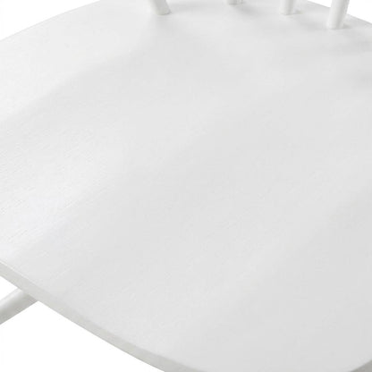 Wooden Spindle Back Windsor Dining Chairs, White, Set of 2
