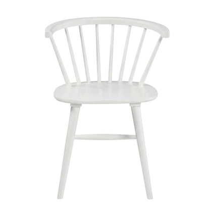 Wooden Spindle Back Windsor Dining Chairs, White, Set of 2