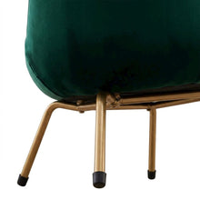 Modern Velvet Upholstered Dining Chairs with Metal Legs, Green, Set of 2
