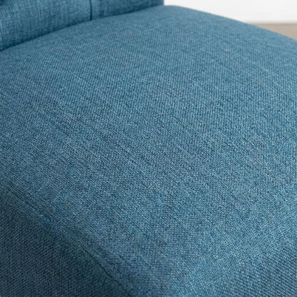 Solid Wood Tufted Parsons Upholstered Fabric Dining Chairs, Blue, Set of 2