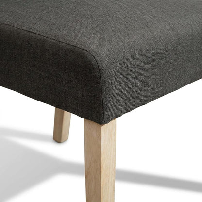 Solid Wood Tufted Parsons Upholstered Fabric Dining Chairs, Charcoal, Set of 2