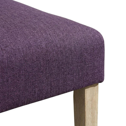 Solid Wood Tufted Parsons Upholstered Fabric Dining Chairs, Purple, Set of 2