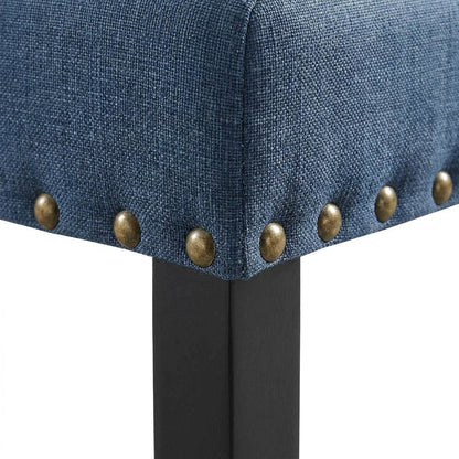 Fabric-Upholstered Dining Chairs with Nailhead Trim, Blue, Set of 2