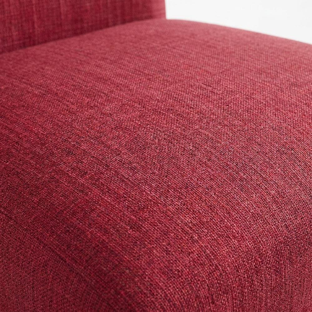 Fabric Upholstered Dining Chairs with Nailhead Trim, Red, Set of 2