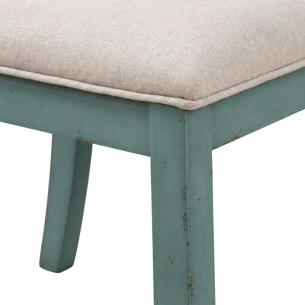 Wood Cross-Back Upholstered Dining Chairs, Blue, Set of 2