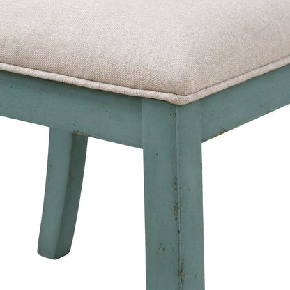 Wood Cross-Back Upholstered Dining Chairs, Blue, Set of 2