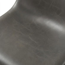 Vintage Faux Leather Upholstered Dining Chairs with Wood Legs, Grey, Set of 2