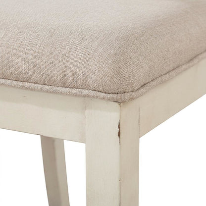Wood Cross-Back Upholstered Dining Chairs, White, Set of 2