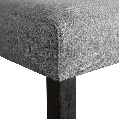 Solid Wood Upholstered Button-Tufted Parsons Dining Chairs, Grey, Set of 2