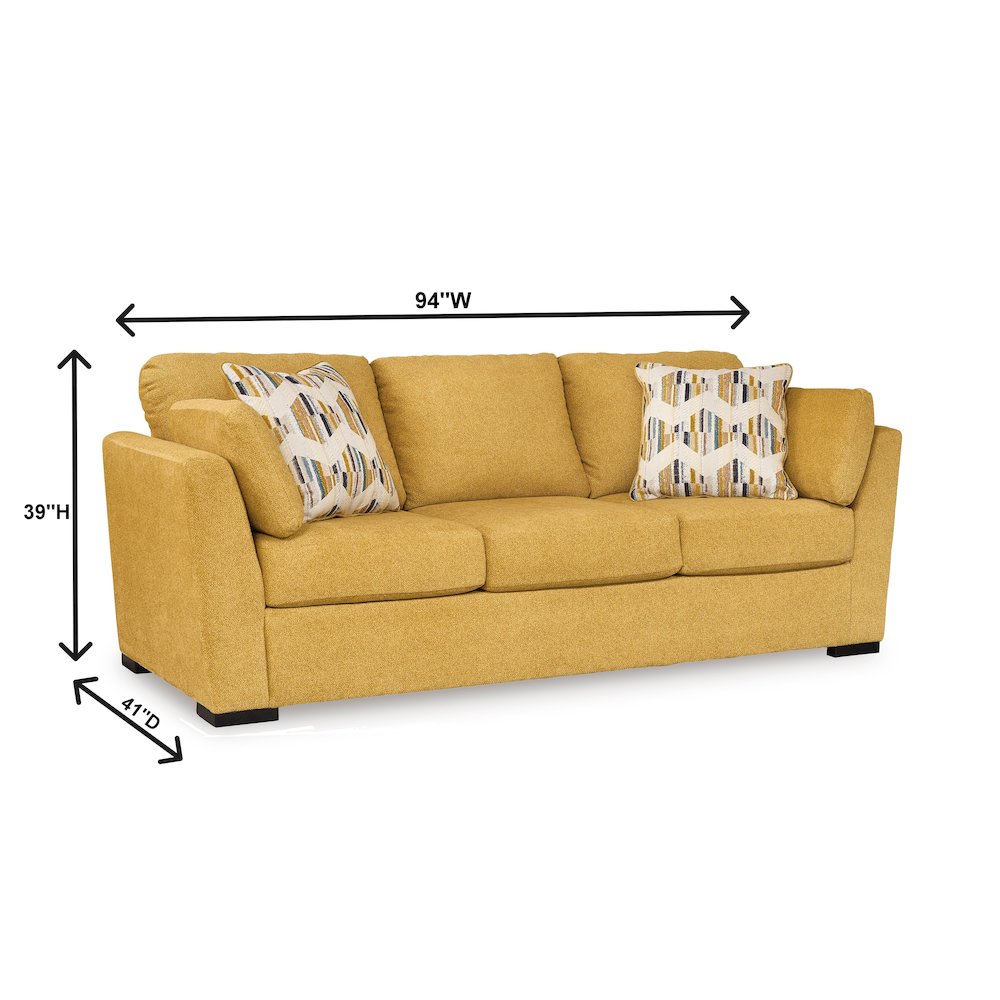 Clareen 4-Pc Living Room Set, Sofa Loveseat Cutler Chair and Ottoman, Sunflower