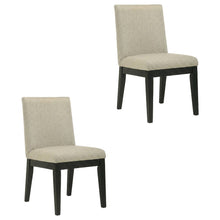 Upholstered Turned-Leg Dining Chairs, White, Set of 2