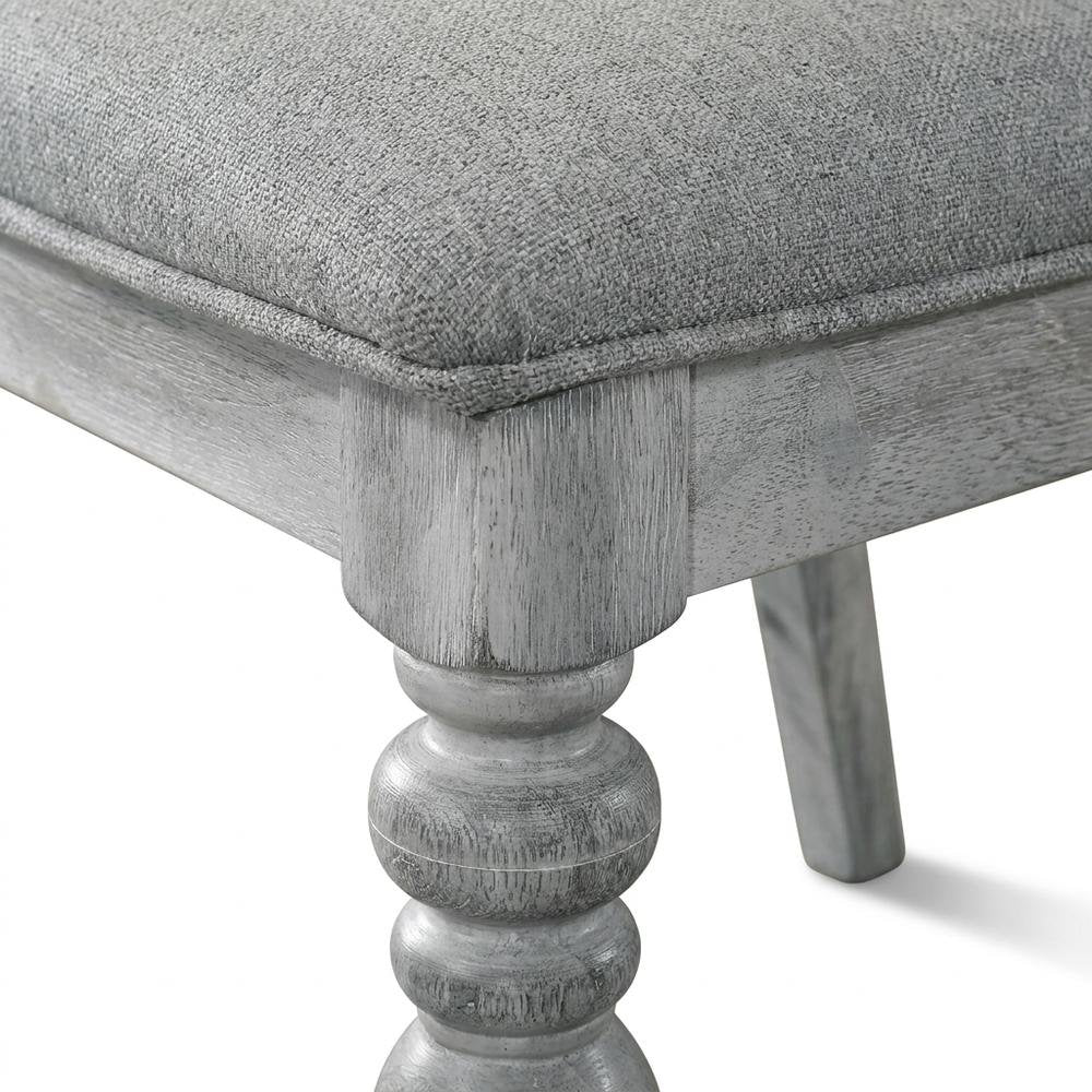 Upholstered Turned-Leg Dining Chairs, White, Set of 2