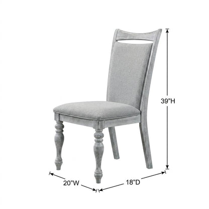 Upholstered Turned-Leg Dining Chairs, White, Set of 2