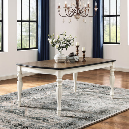 Belleza French Country 7-PC Dining Set in Antique White and Weathered Oak Finish