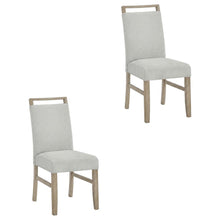Upholstered Dining Chair with Rubberwood Legs and Plywood Frame, Gray, Set of 2