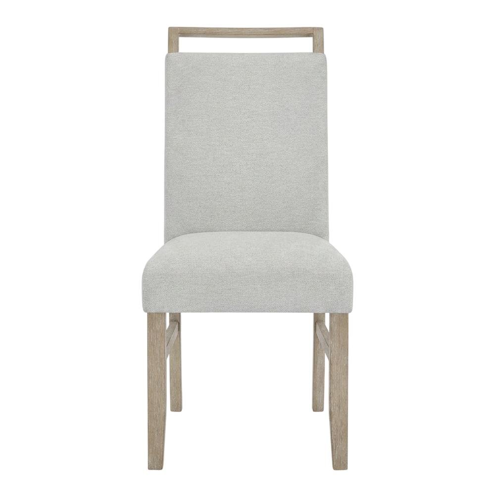 Upholstered Dining Chair with Rubberwood Legs and Plywood Frame, Gray, Set of 2