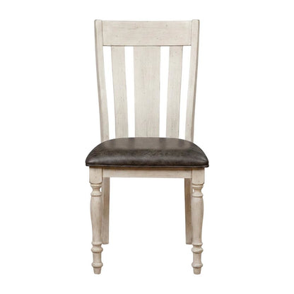 Upholstered Wood Dining Chair with Turned Legs for Dining Room, Beige, Set of 2