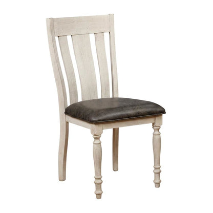 Upholstered Wood Dining Chair with Turned Legs for Dining Room, Beige, Set of 2