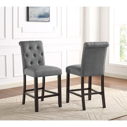Leviton Antique Black Finished Wood 5-Piece Counter Height Dining Set, Gray