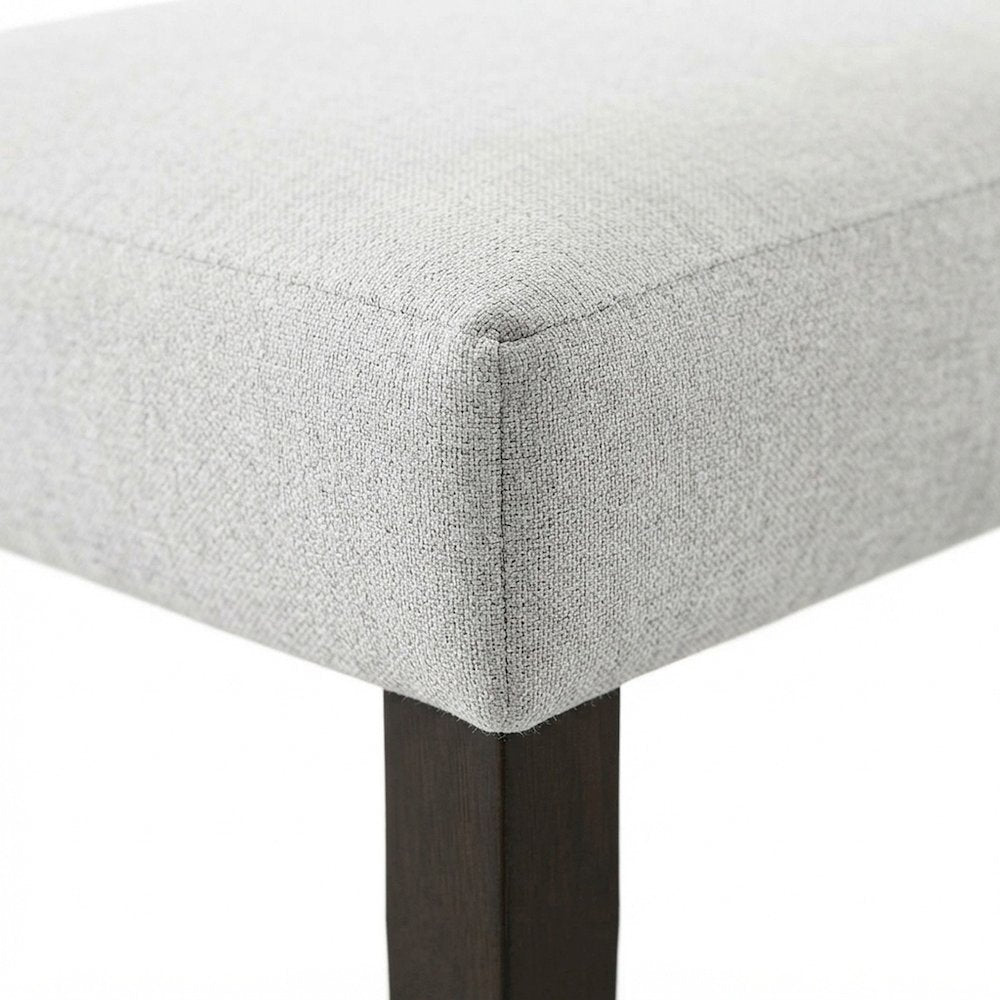 Fabric-Upholstered Dining Bench with Foam-Padded Seat, Indoor, Gray