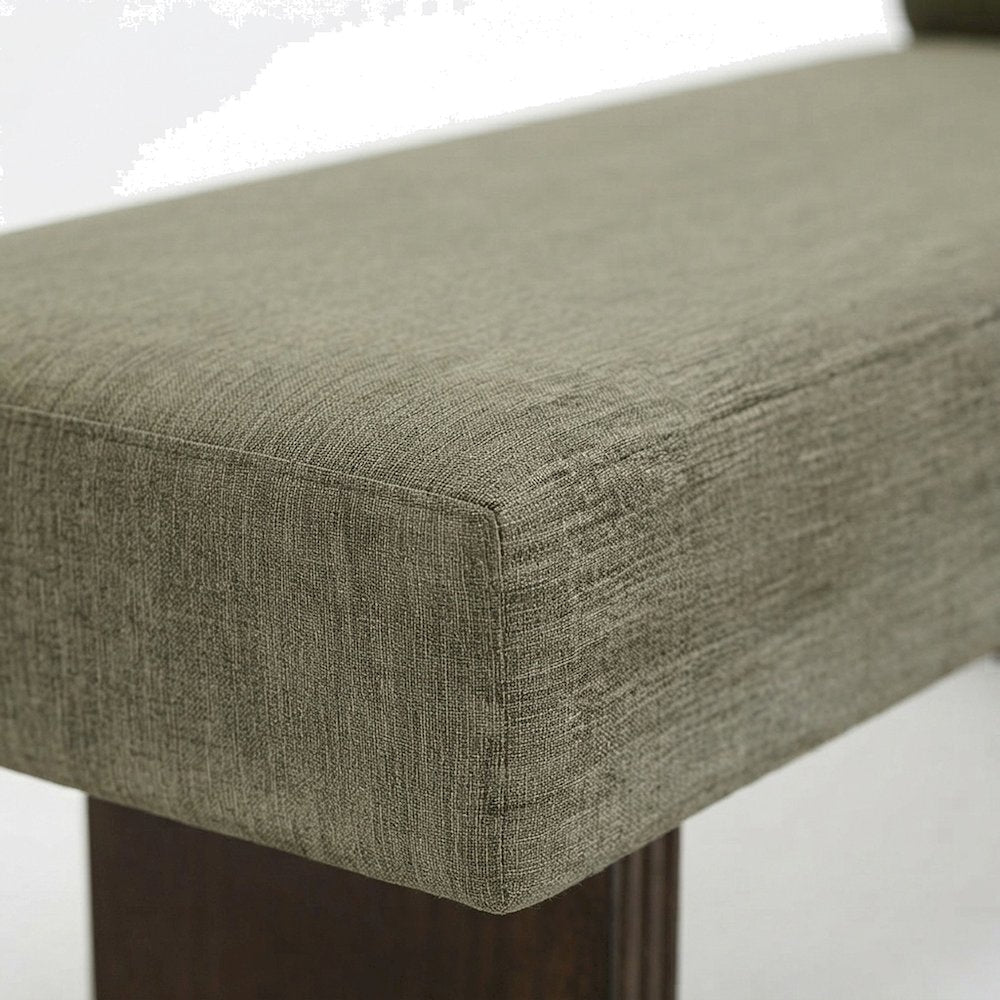 Upholstered Contemporary Bench with Foam Cushion, Bedroom End of Bed, Green
