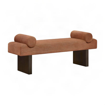 Upholstered Contemporary Bench with Foam Cushion, Bedroom End of Bed, Orange
