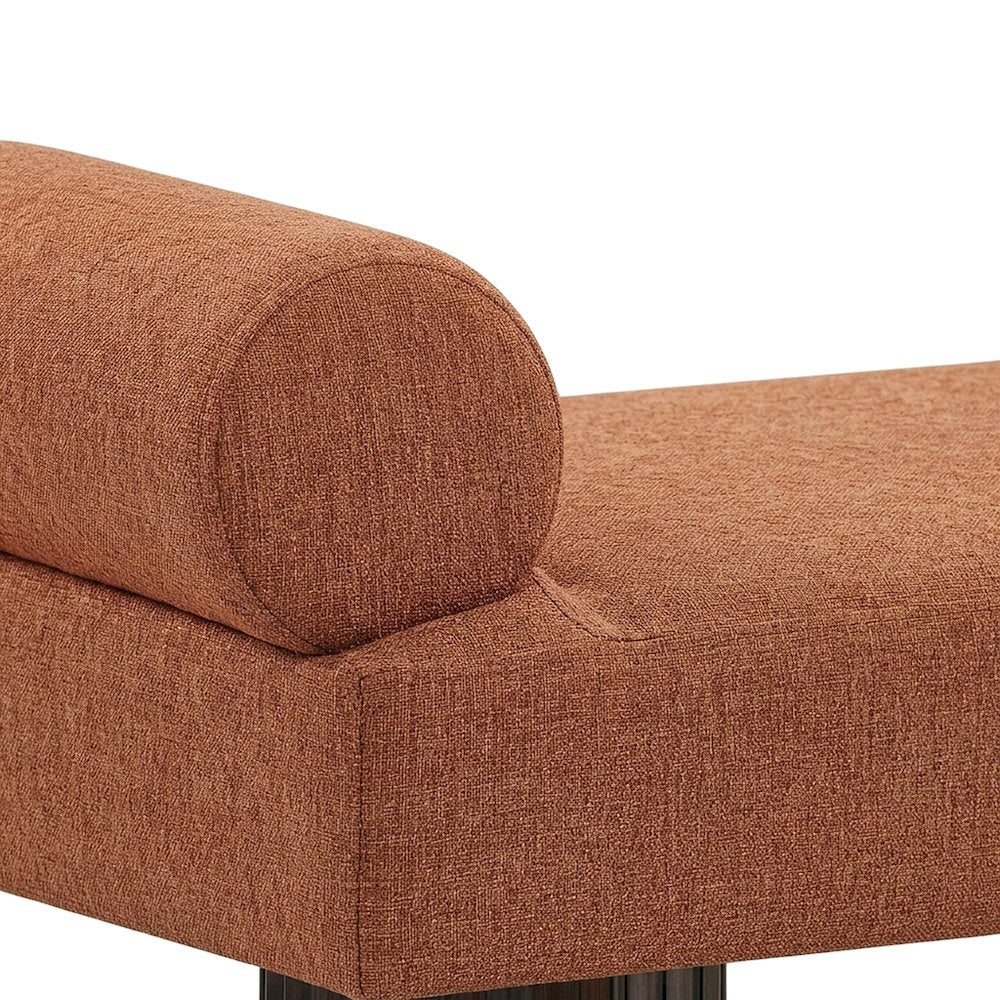 Upholstered Contemporary Bench with Foam Cushion, Bedroom End of Bed, Orange