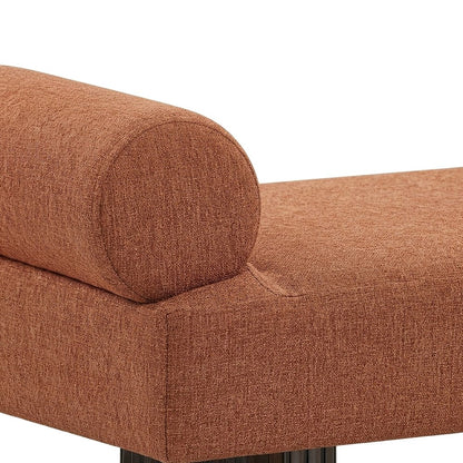 Upholstered Contemporary Bench with Foam Cushion, Bedroom End of Bed, Orange