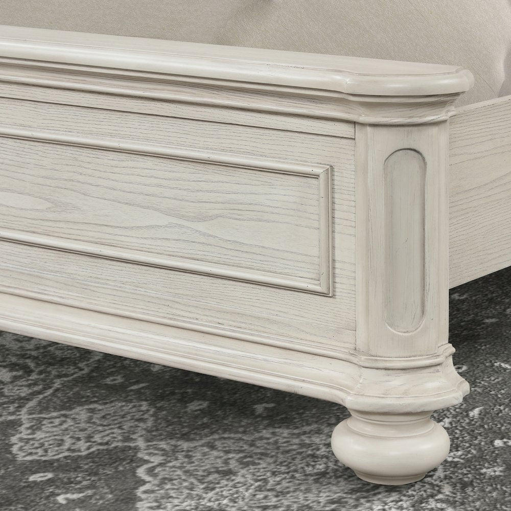 Nelson French Traditional 5-Piece Bedroom Set, Antique White, King