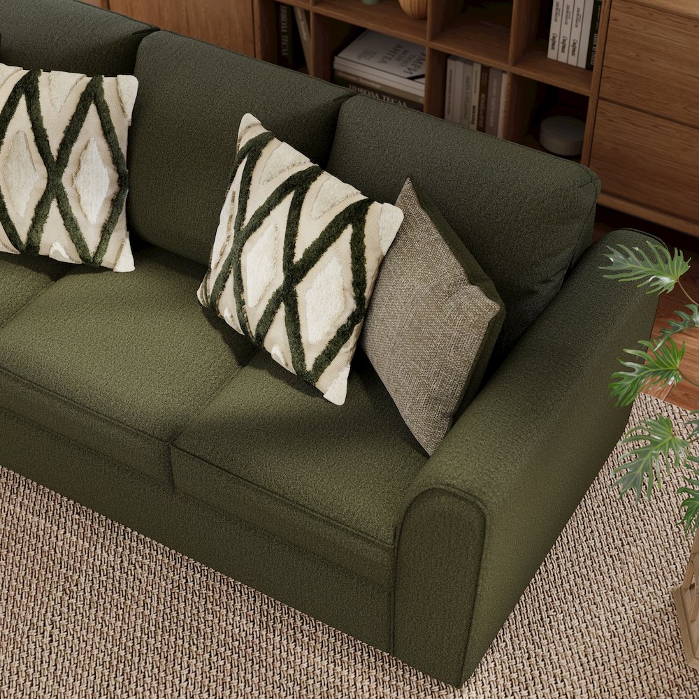 Marvella Living Room Sofa and Loveseat Set, Chenille Upholstery, Accent Pillows