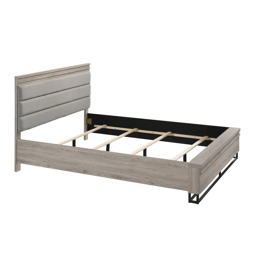 Panel Bed, Dresser, Mirror, 2 Nightstands, and Chest, Weathered Gray, Queen