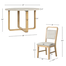 Arden 5-Piece Dining Set, 47" Round Table with 4 Solid Wood Chairs