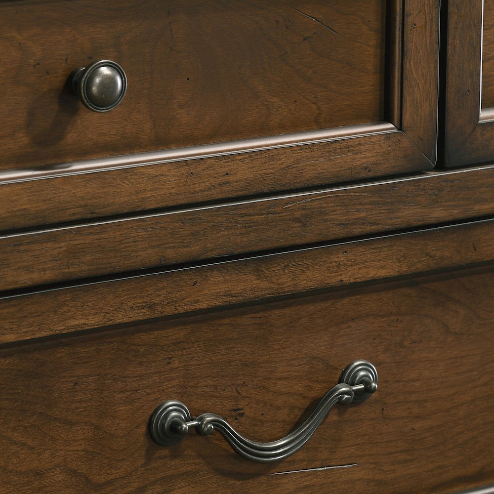 Maderne Traditional Wood 9-Drawer Dresser, Antique Walnut Finish
