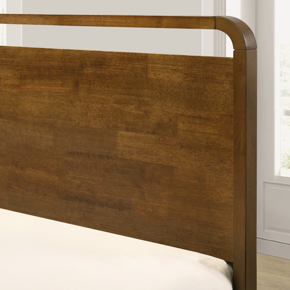 Eldren Wood Bedroom Set, King Platform Bed with Dresser Mirror Nightstand, Chest