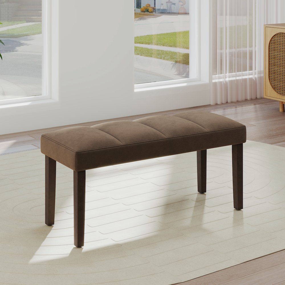 Madison 6-PC Dining Set, Slat-Fluted Table with 4 Chairs and a Bench, Chocolate