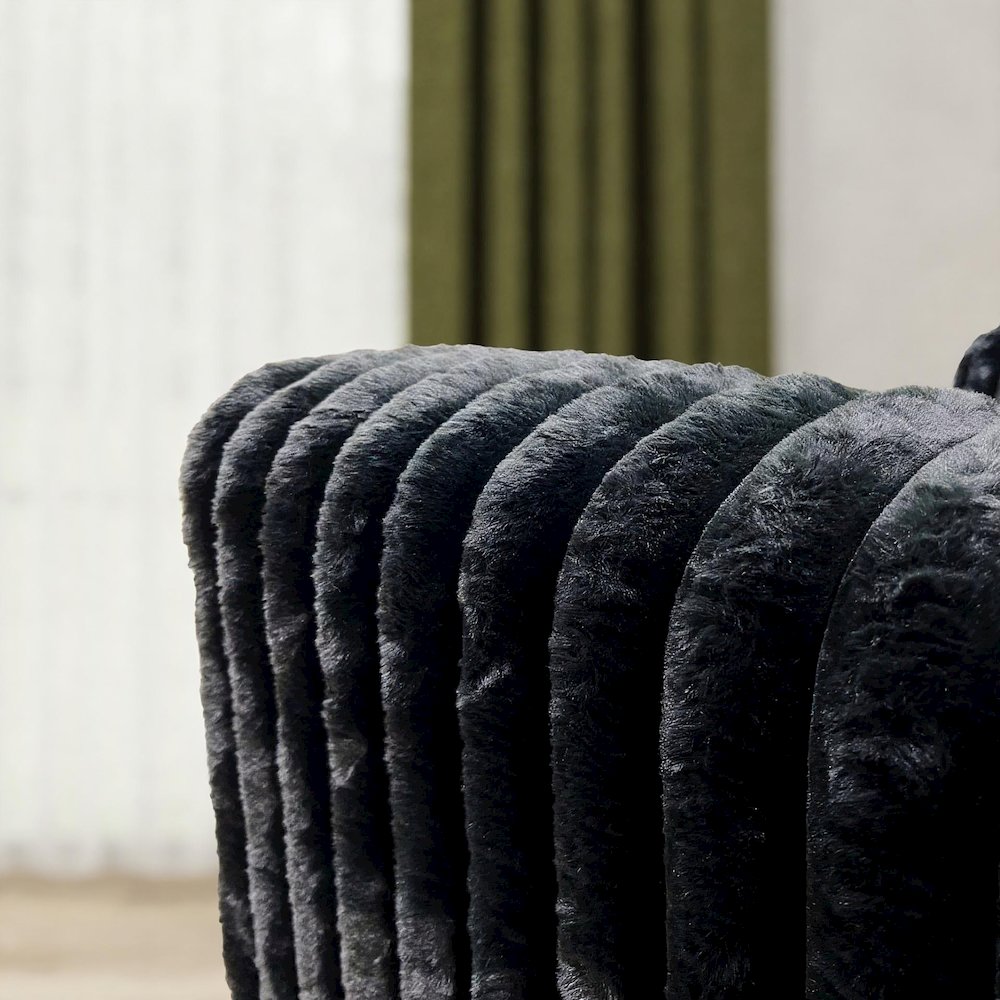 Nolan 3-Piece Living Room Set, Sofa Loveseat and Chair, Lush Black