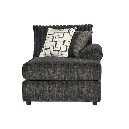 Nason Wide Wale Corduroy Sofa Chaise with Armchair and Ottoman, Charcoal