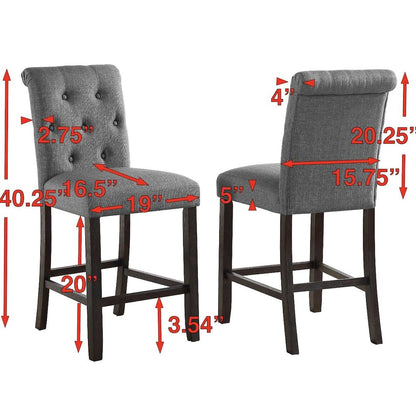 Leviton Antique Black Finished Wood 5-Piece Counter Height Dining Set, Gray