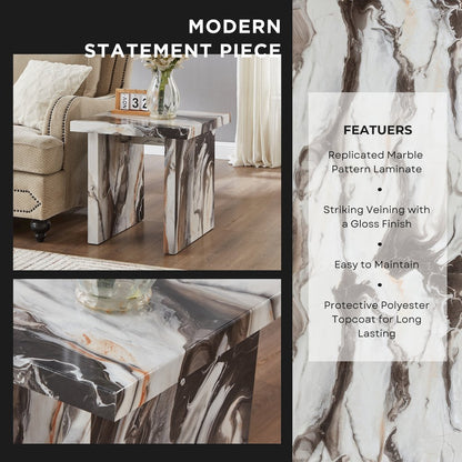Cavira 3-Piece Faux Marble Coffee Table Set, Table and Two End Tables, Off-white