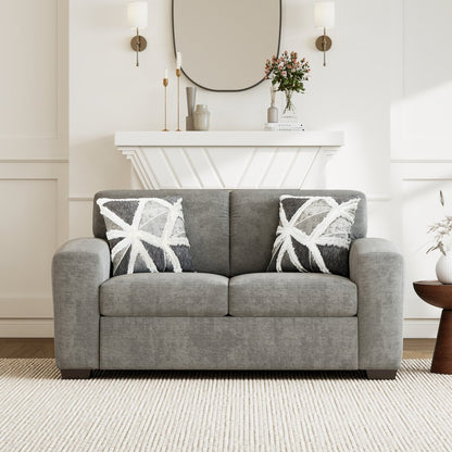 Arden Living Room Sofa Set with Convertible Sofa Chaise and Loveseat, Posh Gray