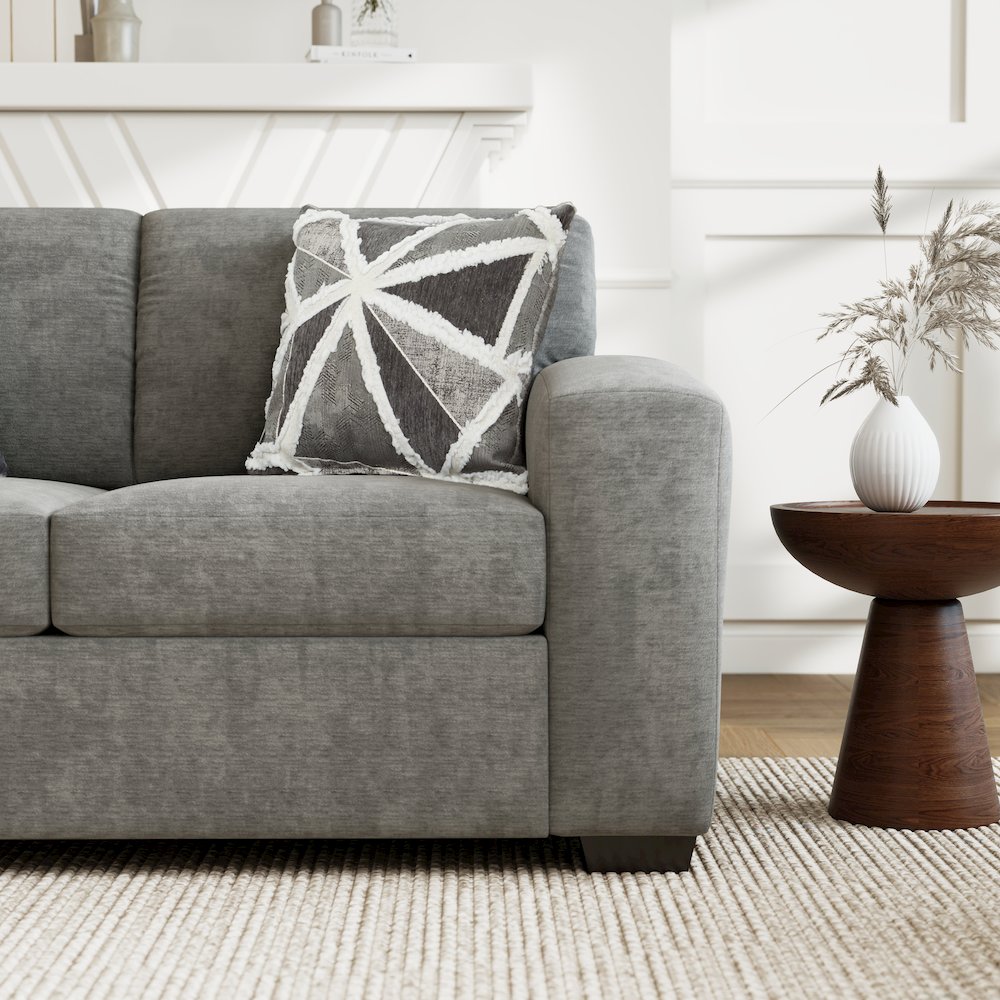 Arden Living Room Sofa Set with Convertible Sofa Chaise and Loveseat, Posh Gray