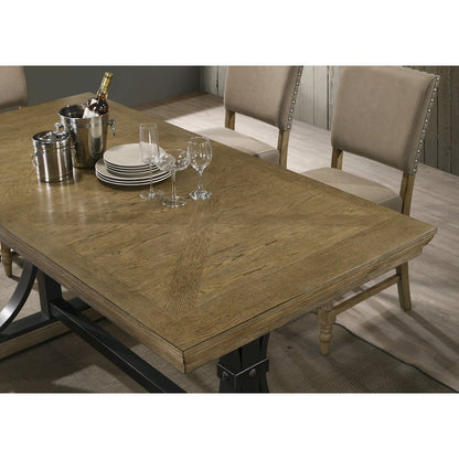Birmingham 5-Pc Driftwood Table with Nail Head Chairs Counter Height Dining Set