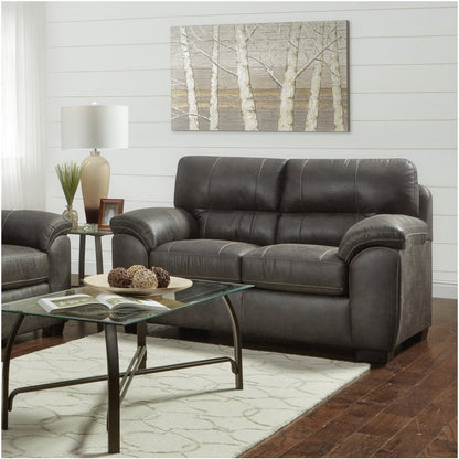Tirana Contemporary Fabric Pillow-top Arm Loveseat in Sequoia Ash