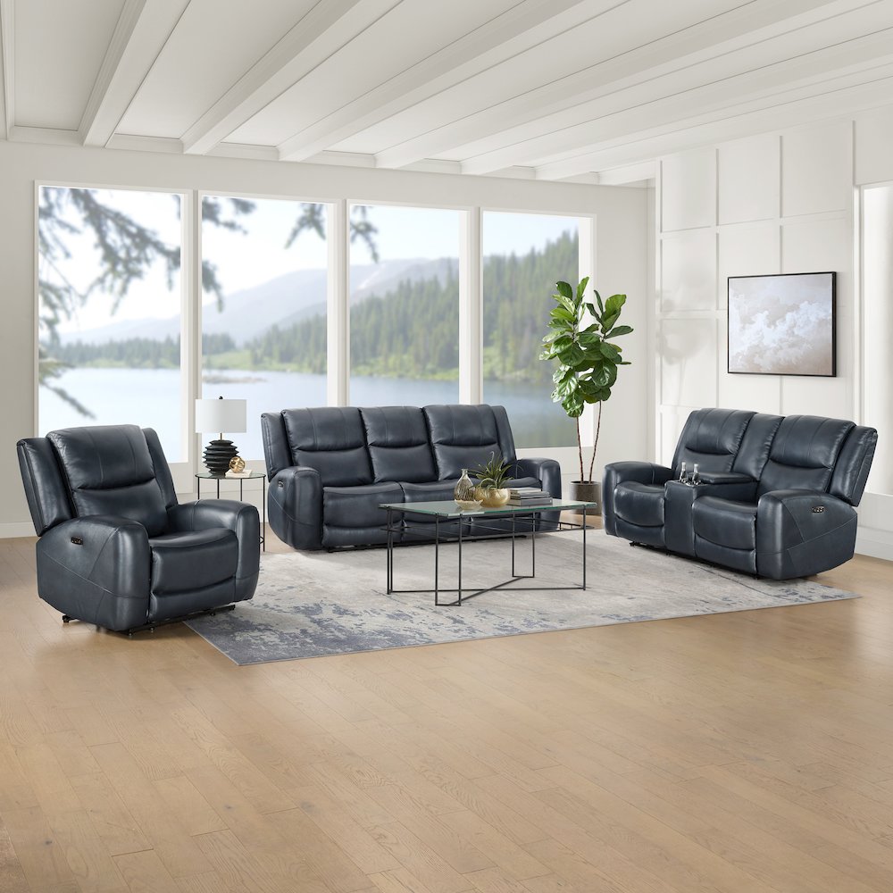 Cozura 3-Piece Leather Power Recling Living Room Set