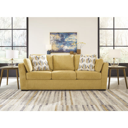 Clareen 4-Pc Living Room Set, Sofa Loveseat Cutler Chair and Ottoman, Sunflower