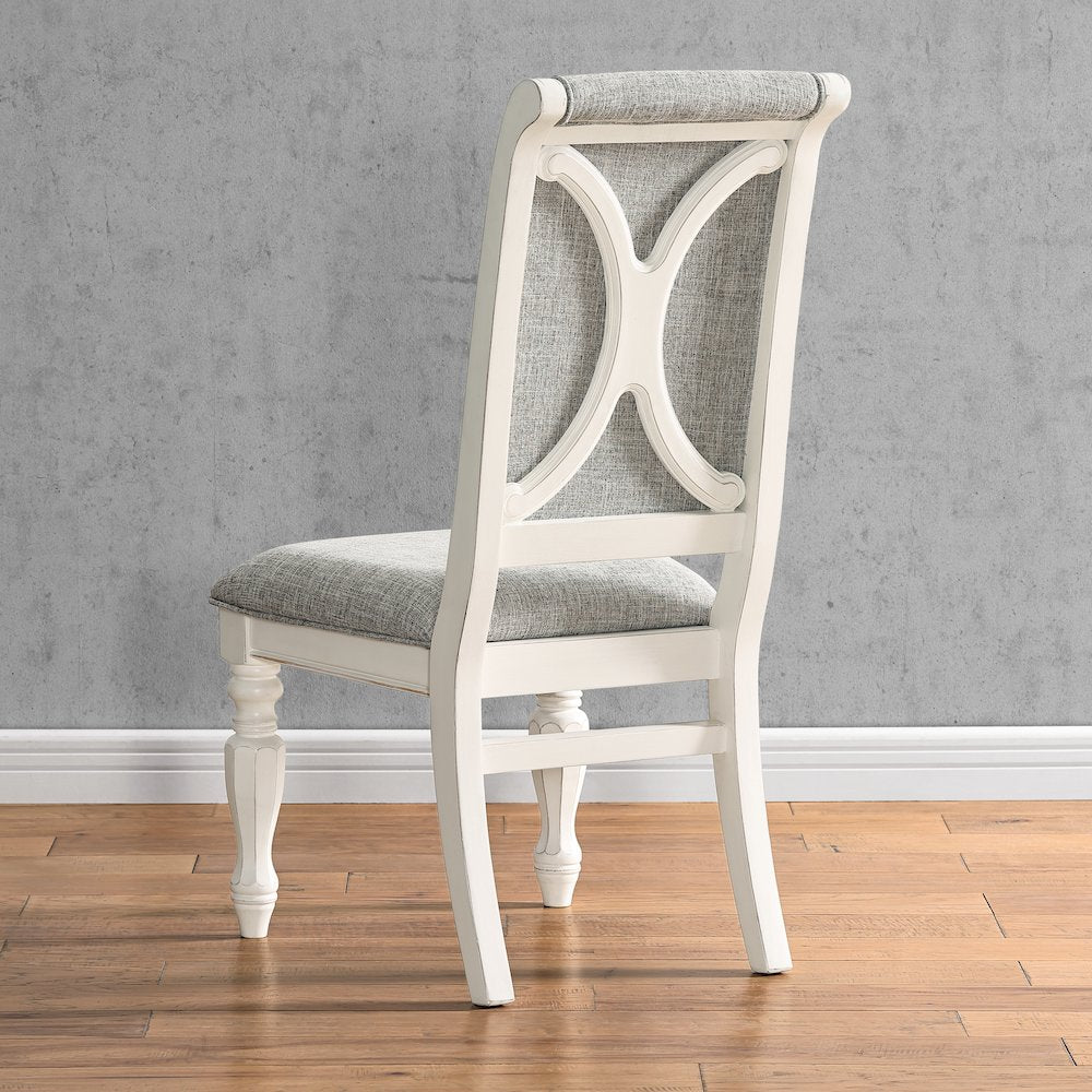 Belleza French Country 7-PC Dining Set in Antique White and Weathered Oak Finish