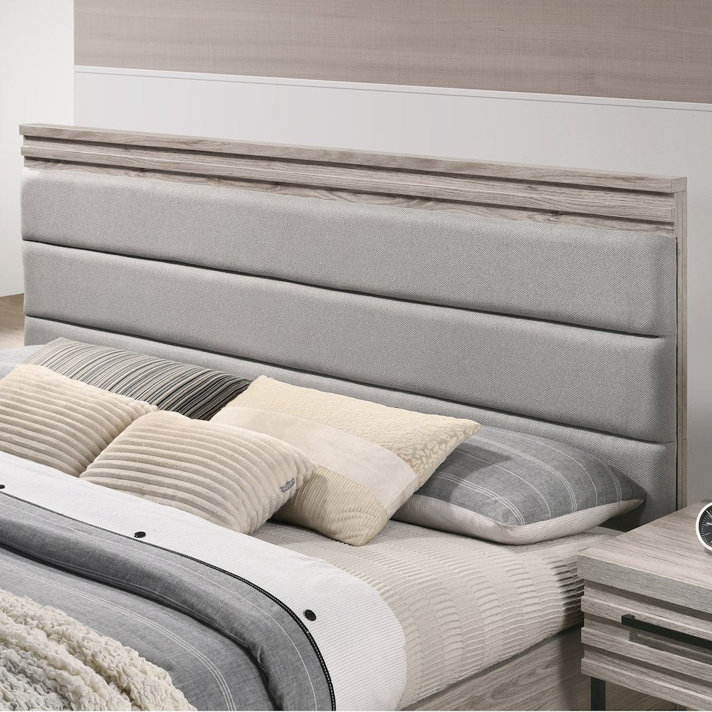 Panel Bed, Dresser, Mirror, 2 Nightstands, and Chest, Weathered Gray, Queen